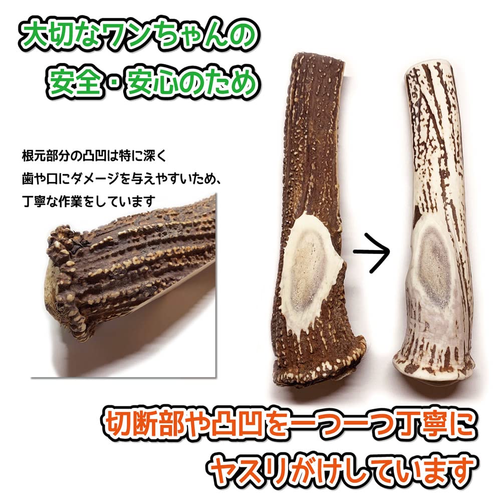 Шикакусан Игрушка для собак из оленьих рогов для очень крупных собак 1 Хоккайдо Эзо Дентал Очень большая Расщепленная Собаки, Полурасщепленная, Кусок, Олень, Натуральная, Без добавок,