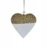 Wooden Heart Pendant 6.5X7.8Cm 2 Pcs White