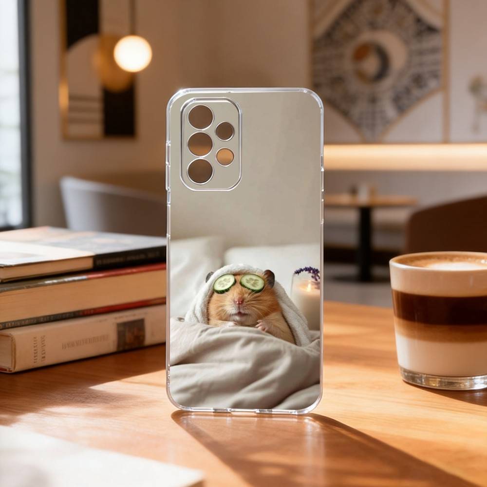 Cute Animal fluffy Hamsters  Phone Case Transparent Silicone Soft For Samsung S25,S24,S21,S22,S23,S30,Ultra,S20,Plus,Fe