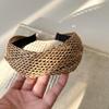 Hollow Straw Weave Headband Vacation Style Bohemian Style Hair Hoop Wide Edge Hairband  Women