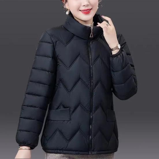Пальто с хлопковой подкладкой, воротником-стойкой, длинными рукавами, застежкой-молнией, теплая зимняя куртка с карманами, однотонная утолщенная стеганая верхняя одежда