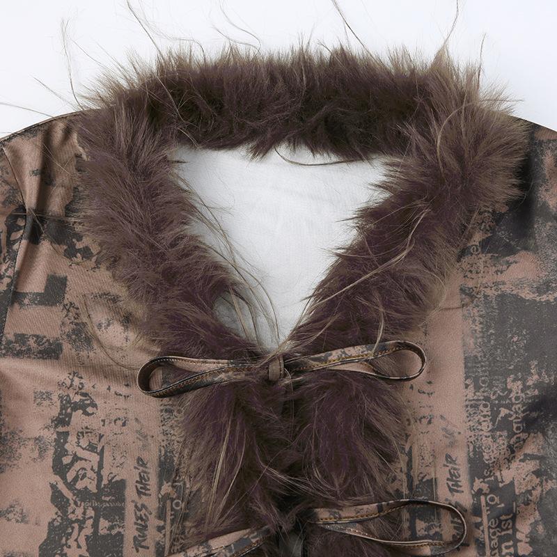 Осенне-зимняя женская атмосфера Sense of Pure Desire Wind Fur Кардиган с V-образным вырезом и длинными рукавами Tie Short Spicy Knitwear