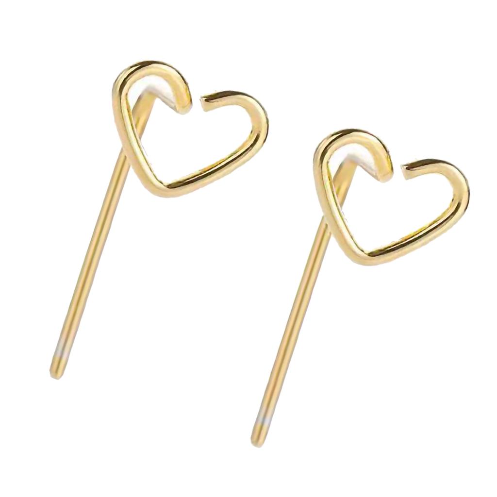 Серьги-пусеты в форме сердца Блестящие Стильные Изысканный дизайн Сплав Модные серьги-пусеты для повседневной носки Вечеринка Золото