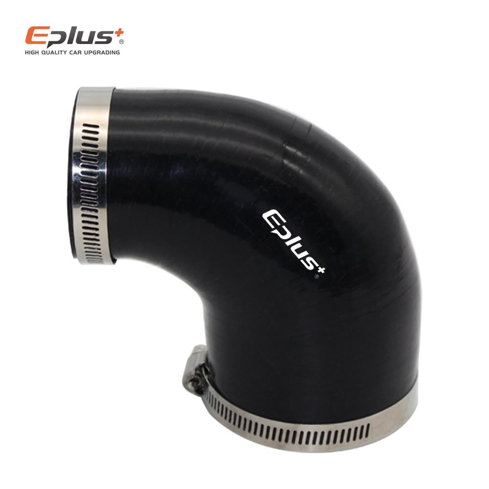EPLUS Universal Silicone Tubing Hose 90Degrees Big To Small Connector Reducer Car Intercooler Turbo Intake Pipe Silica Gel Black
