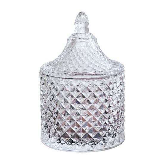 Банка для хранения с крышкой в европейском стиле, рельефный процесс, многофункциональная декоративная настольная банка для хранения, прозрачная стеклянная банка для ювелирных изделий, конфет, бытовые принадлежности