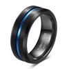 Tungsten Steel Simple Wide Band 6 8mm Grooved Brushed Unisex Two Tone Stainless Steel Ring