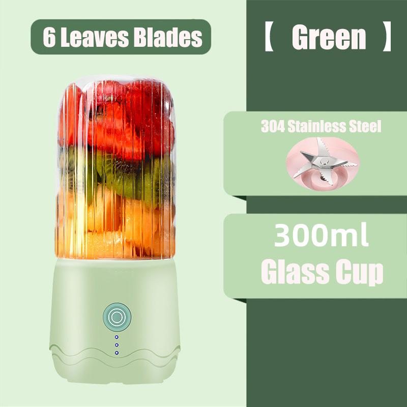 Мини-соковыжималка для фруктов 300 мл, одна кнопка, USB перезаряжаемая чашка для сока, студенческий спортивный портативный блендер