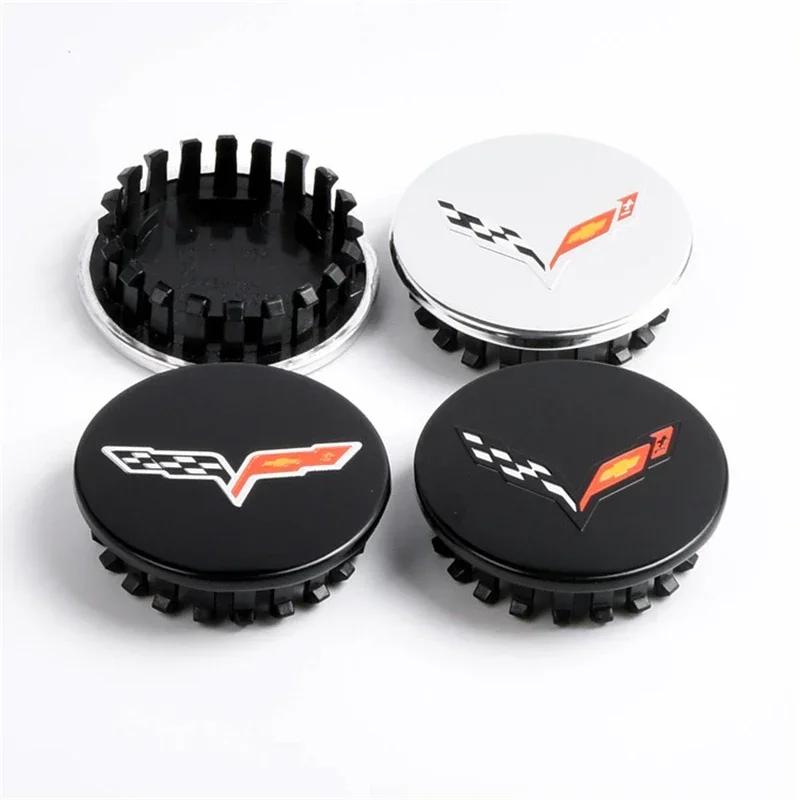 Modification for Chevrolet CAMARO SS Logo Corvette 4PCS 68mm Car Wheel Center Covers ABS Tires Hub Caps Replaced Decoration