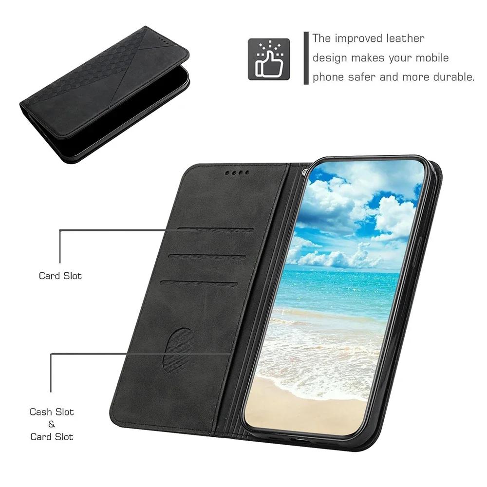 Кожаный чехол для Xiaomi 14T Pro Redmi Note 14 13 Pro Plus 12 Turbo 12S Redmi 14C 13C 12C 11A C75 С подставкой и слотом для карт, книжка