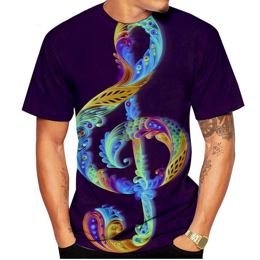 Летняя мода Music Note 3D Print Футболки Мужские и женские модные повседневные футболки с коротким рукавом Harajuku Y2k Футболки Топы Детская одежда