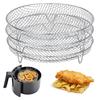 Air Fryer Dehydration Rack Stackable Stainless Steel Multi-Layer Dehydrator for Chips Popcorn Fruits Beef Jerky