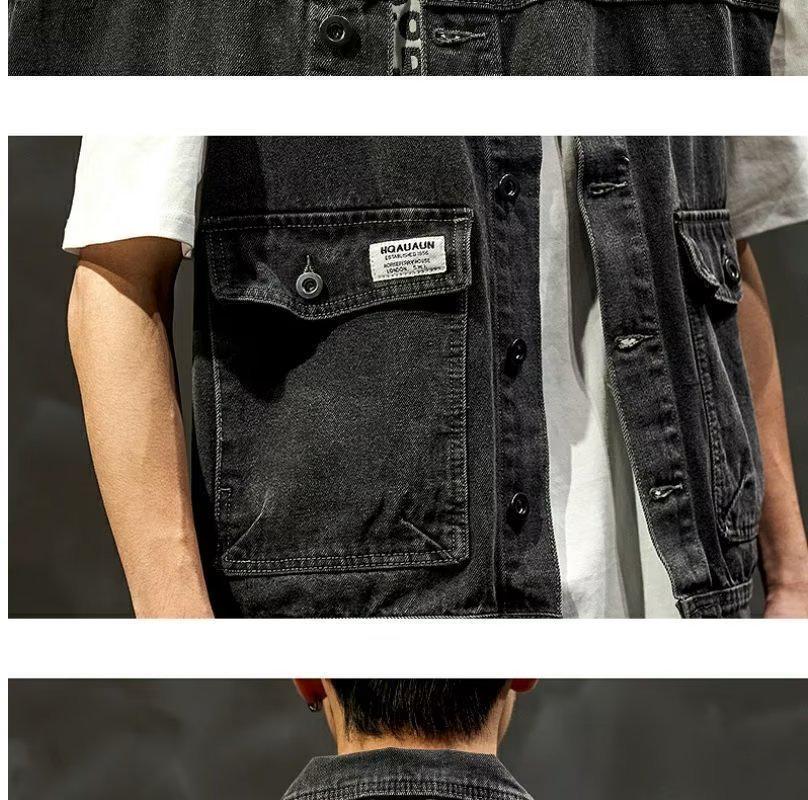Мужской модный джинсовый жилет – новый стиль весна/осень, универсальный свободный жилет, рабочая куртка без рукавов