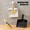 Small Broom Dustpan Set Ergonomic Natural Bamboo Handle Soft Bristles Portable Decorative Mini Broom Kit