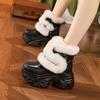 Женские зимние сноубутсы, увеличивающие рост, женская обувь, новые туфли на толстой подошве-маффин, пушистые туфли с подкладкой и утолщенные теплые короткие ботинки