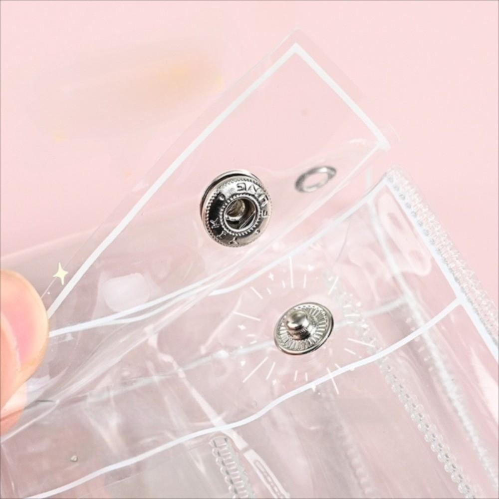 Large Capacity Transparent Pen Bag Clear Stationery Organizer Cosmetic Bag Stationery Storage