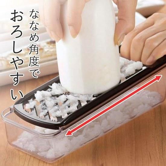 Shimomura Kihon Sugo Kire Slicer Set 4 Types Preparation Made Japan Time-saving Cooking Compact Storage Slicing Shredding Fine Grating Safety Holder