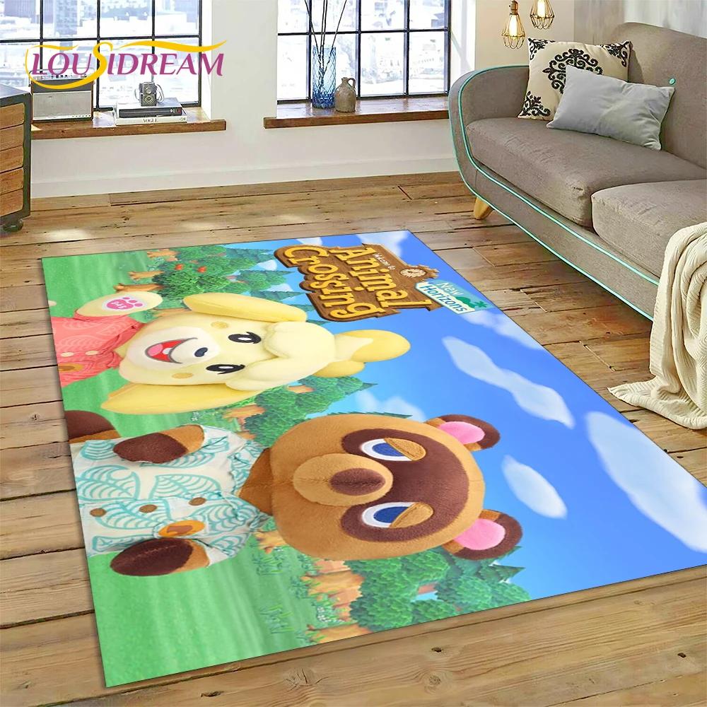 Cute Animal Crossing New Horizons Cartoon Carpet Rug for Bedroom Living Room Home Sofa Decoration,Kid Game Large Decor Floor Mat