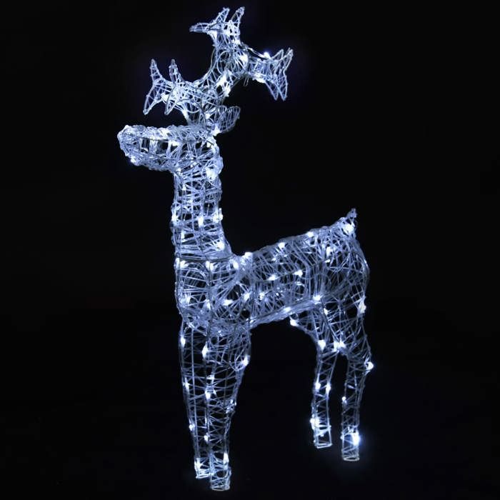 VidaXL Christmas Decoration Reindeer 90 LED Christmas Ornament Luminous Reindeer Illuminated Reindeer Garden Terrace Outdoor House 289961