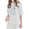 PEANUTS Snoopy Pajamas Fluffy Short Sleeve Room Wear Setup Compatible LL [Lafuku] Women's Off-White