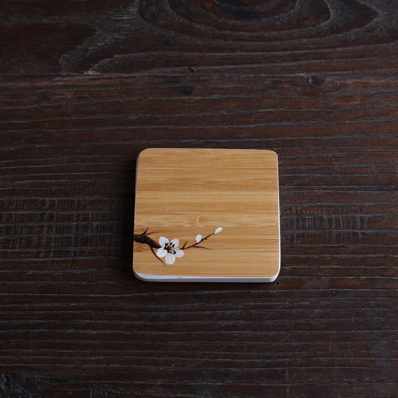 Расписанный вручную поднос для чая из сухого бамбука, простой небольшой поднос для чая, чайный столик, чайный сервиз, аксессуары для офиса и дома, поднос для чая