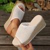 Fashion Hollow Out Mesh Braided Wedge Sandals Women Summer Fashion Thick Sole Espadrille Slippers Woman Comfort Casual Platform Sandals