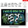 2D flat banner, 1 piece, sporty 6/7 theme party banner background, polyester, birthday party decoration