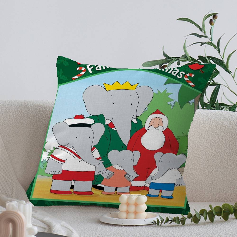 Cartoon Babar The Elephant Pillow Gifts Home Office Furnishings Bedroom Sofa Car Cushion Cover case xcm
