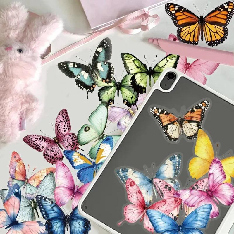 2026 Latest Models 36PC Creative Colorful Butterfly Transparent Stickers Set Top Quality Waterproof DIY Decor for Notebook Phone