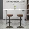 Set of 2 Swivel Bar Stools with Footrest and Adjustable Height, 35x36x64-85cm, Brown