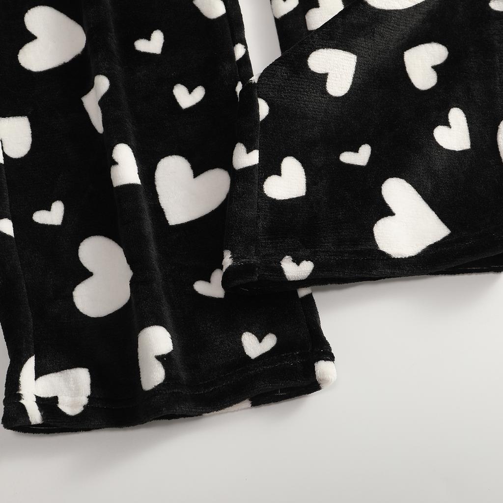 Женские пижамные брюки плюшевые штаны для сна мягкие пижамные брюки с эластичной талией узорчатые брюки с 2 карманами