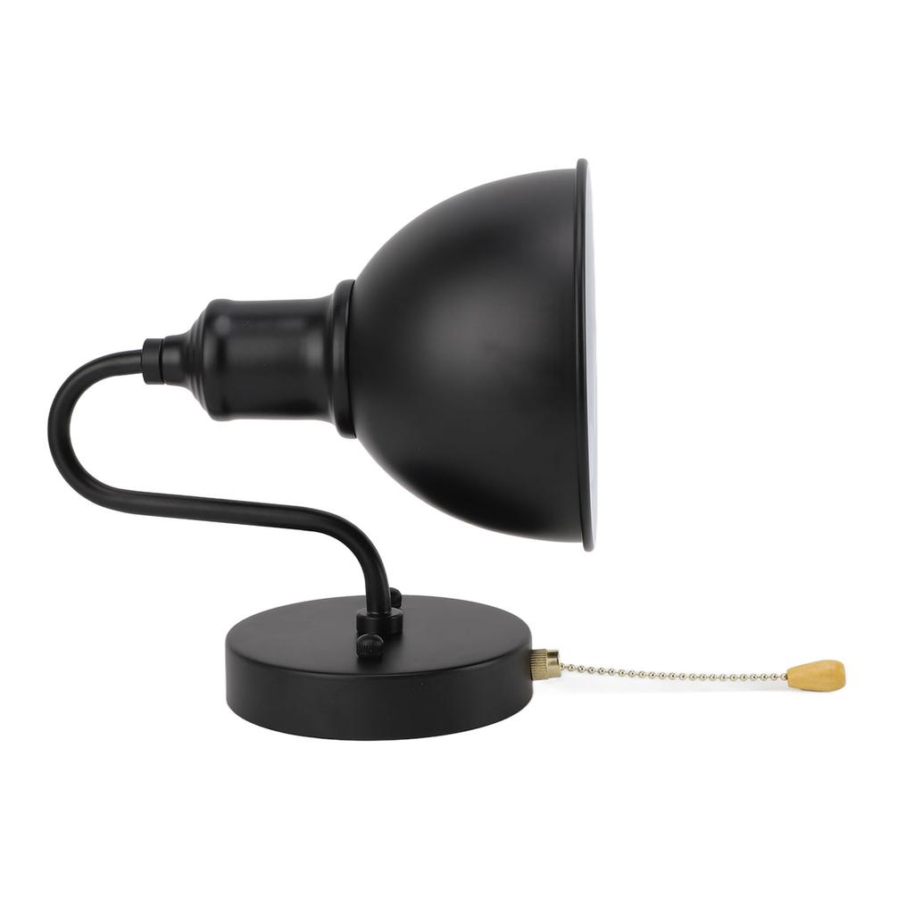 Vintage Wall Lamp Black Pull Chain E26 Hardwired Iron Classic Industrial Wall Sconce for Home