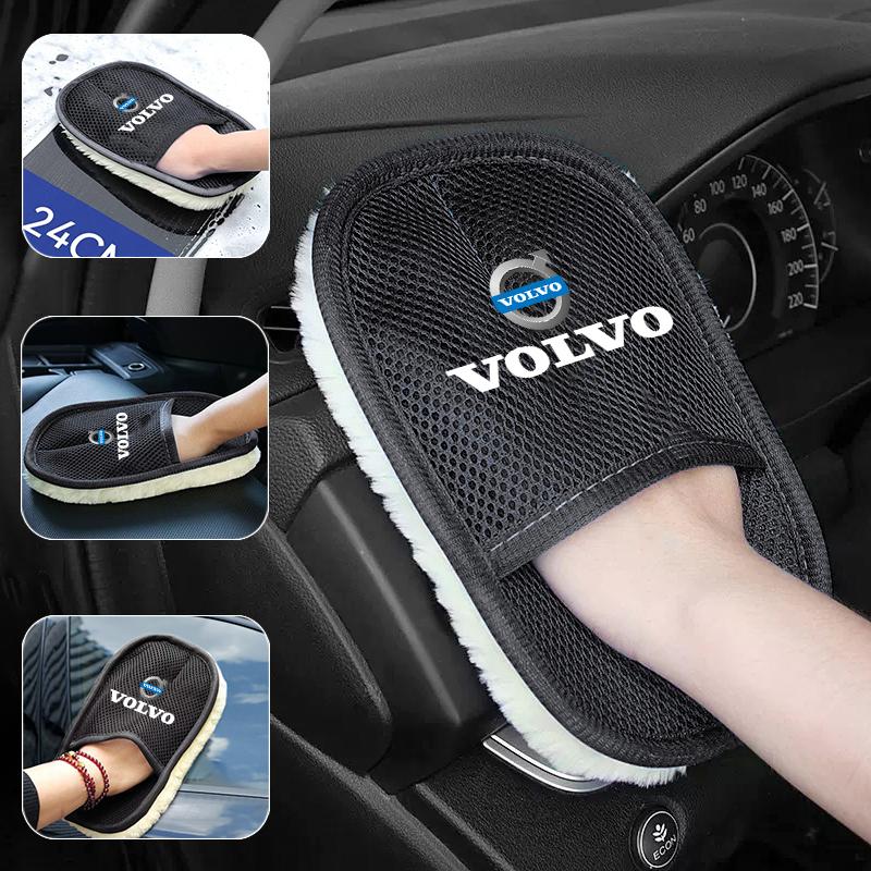 qzhum6 Car Plush Cleaning Gloves Thickening Wool Wash Towel For Volvo Xc60 Xc90 V40 V60 S60 V50 V90 S80 C40 XC40 V70 XC70 C30 C70 EX90