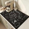 1Pcs Coffee Pattern Rubber Drying Mat For Coffee Shop Kitchen Carpet Tableware Durable Diatom Mud Table Mat Pet Coffeeware Mat
