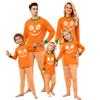 Семейный matching-комплект для Хэллоуина: Лонгслив с принтом на лице и свободные брюки с регланом