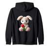 Adorable Fluffy Cuddly Bunny Red Tulip Easter Shape Mania Zip Hoodie