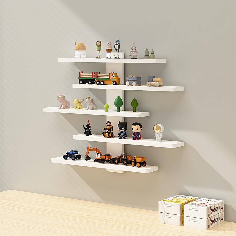 5-Tier Adjustable Wall-Mounted Display Shelf for Action Figures, Small Building Blocks & Collectibles - Modern Home Decor Storag