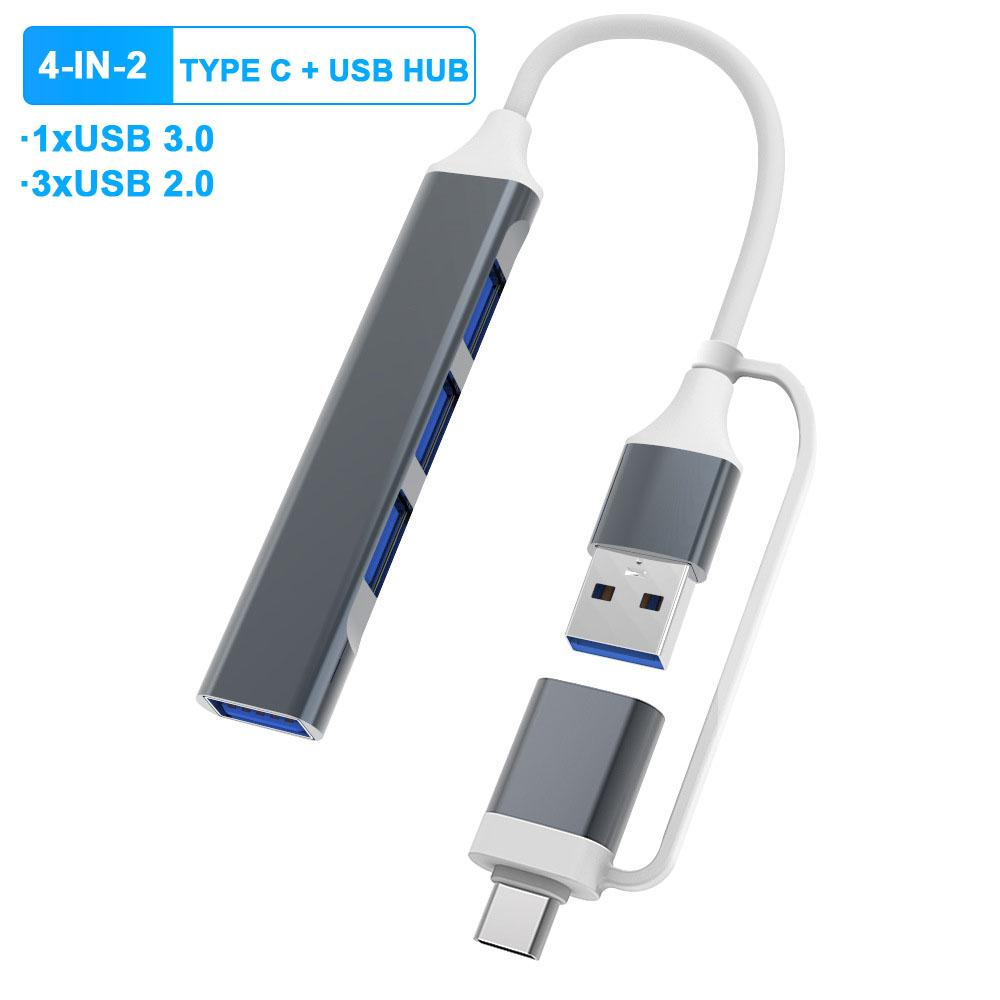 Тип C USB C HUB Высокоскоростной 4-портовый мульти-разветвитель адаптер OTG для Lenovo HUAWEI Xiaomi Macbook Pro 15 Air Pro аксессуары