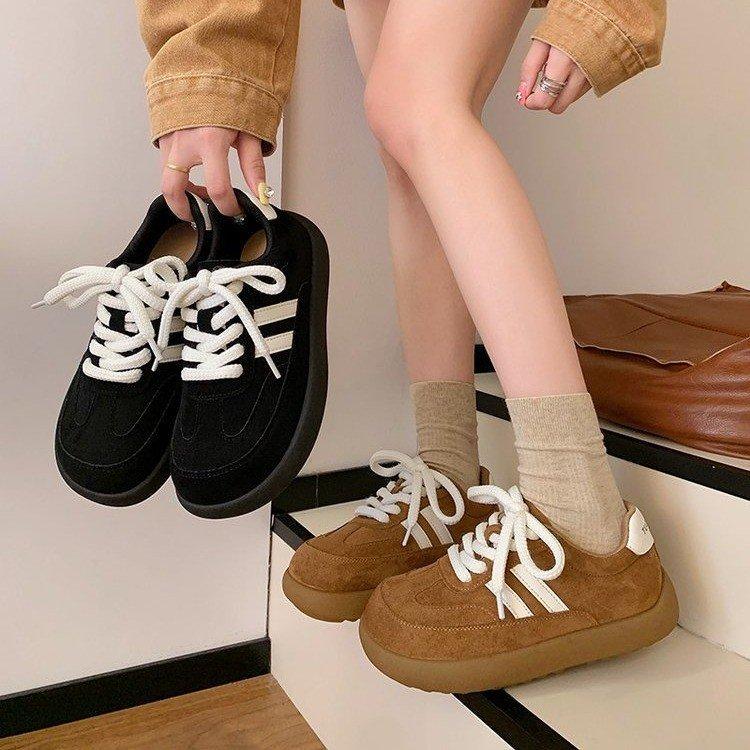 Big head German training shoes women's autumn 2025 new casual versatile platform retro bread lightweight sports board shoes