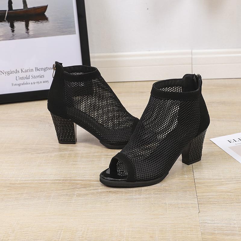 Fashion Sandalias De Mujer Summer Exposed Toe High-heeled Romanesque Ladies Ankle Boots Ladies Footwear Platform Fish-billed Boot 2024