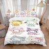 3 шт. Набор пододеяльников Серия Кошки Персонажи Sanrio (1 пододеяльник + 2 наволочки без наполнителя), Печать высокой четкости для дома и общежития