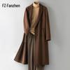 Fanzhen Men's 100% Wool Mid-Length Overcoat