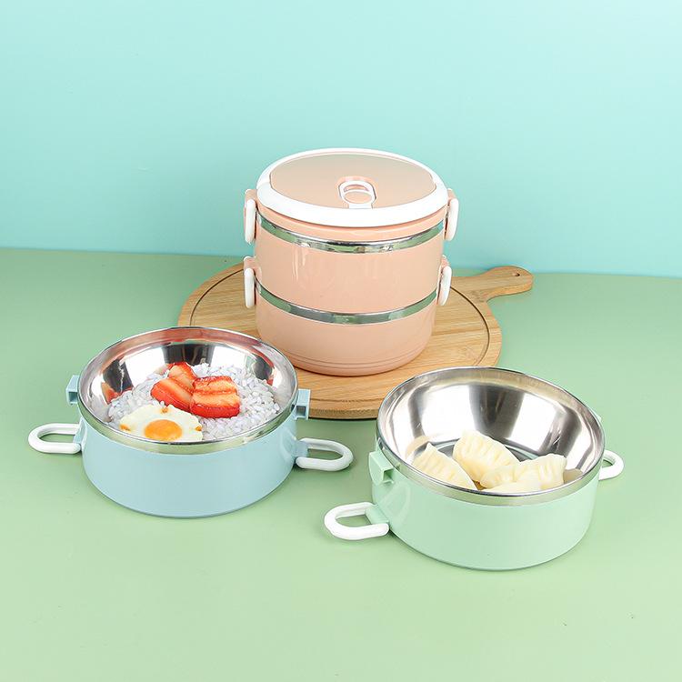 Stainless Steel Insulated Multi-Layer Lunch Box for Students, Dorms, and Offices