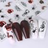 1 Sheet 5D Drop Nail Lips Stickers Dark Butterfly Halloween Blood Relief Design Nail