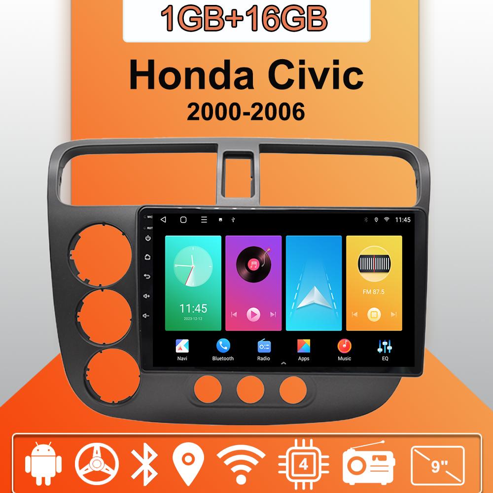 Android Carplay автомобильное радио для Honda Civic 2000-2006 мультимедийный проигрыватель головное устройство стерео GPS навигация BT WIFI 2+32 ГБ