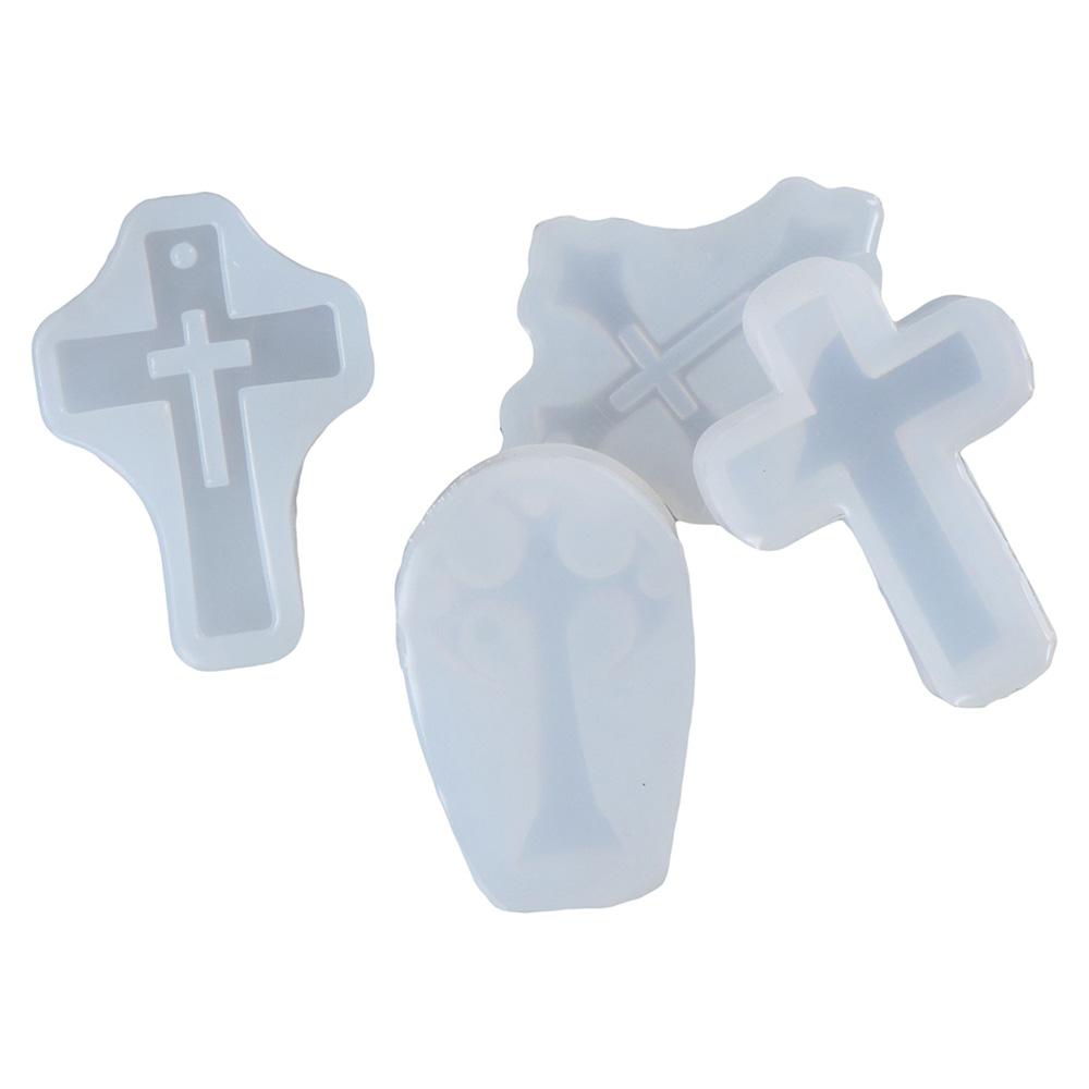 5pcs Silicone Silicone Molds Set White Cross Resin Molds Cross Shape Silicone Mould DIY Decorative