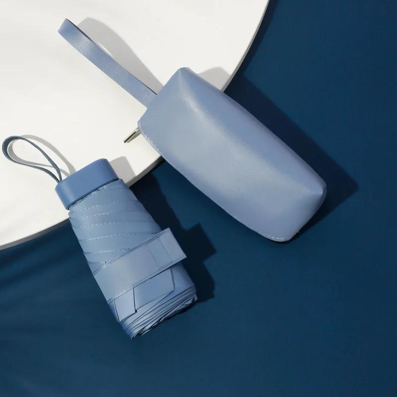 Мини складной солнцезащитный зонт для женщин, солнцезащитный козырек от солнца и ультрафиолета, небольшой портативный карманный зонтик от дождя и солнца