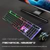 Игровая клавиатура RGB с 98 клавишами, механическая клавиатура, кабель 1,5 м, USB-проводная клавиатура, семь цветов подсветки для компьютера, ноутбука, ПК, геймера