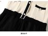 Autumn Winter Spring Women Casual Fashion Black White Long Sleeve Knitted Sexy V-neck Midi Dress S-XL