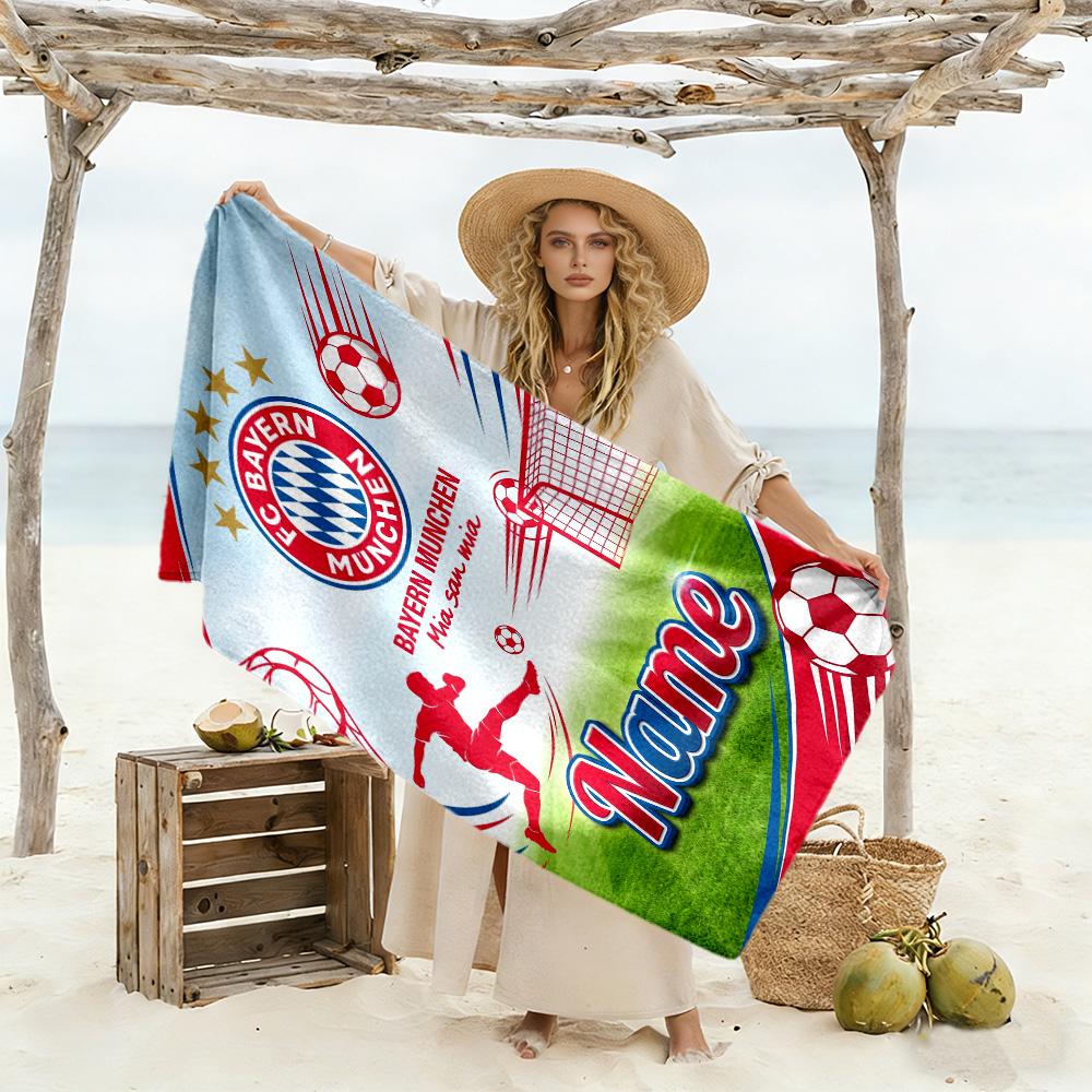 Bundesliga Champion Celebration Customize Your Name Beach Towel High Absorbency & Quick-Dry