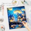 RUOPOTY Frame Diy Painting By Numbers Kit Forest House Picture Drawing Coloring By Numbers For Adults Handicrafts Home Decors